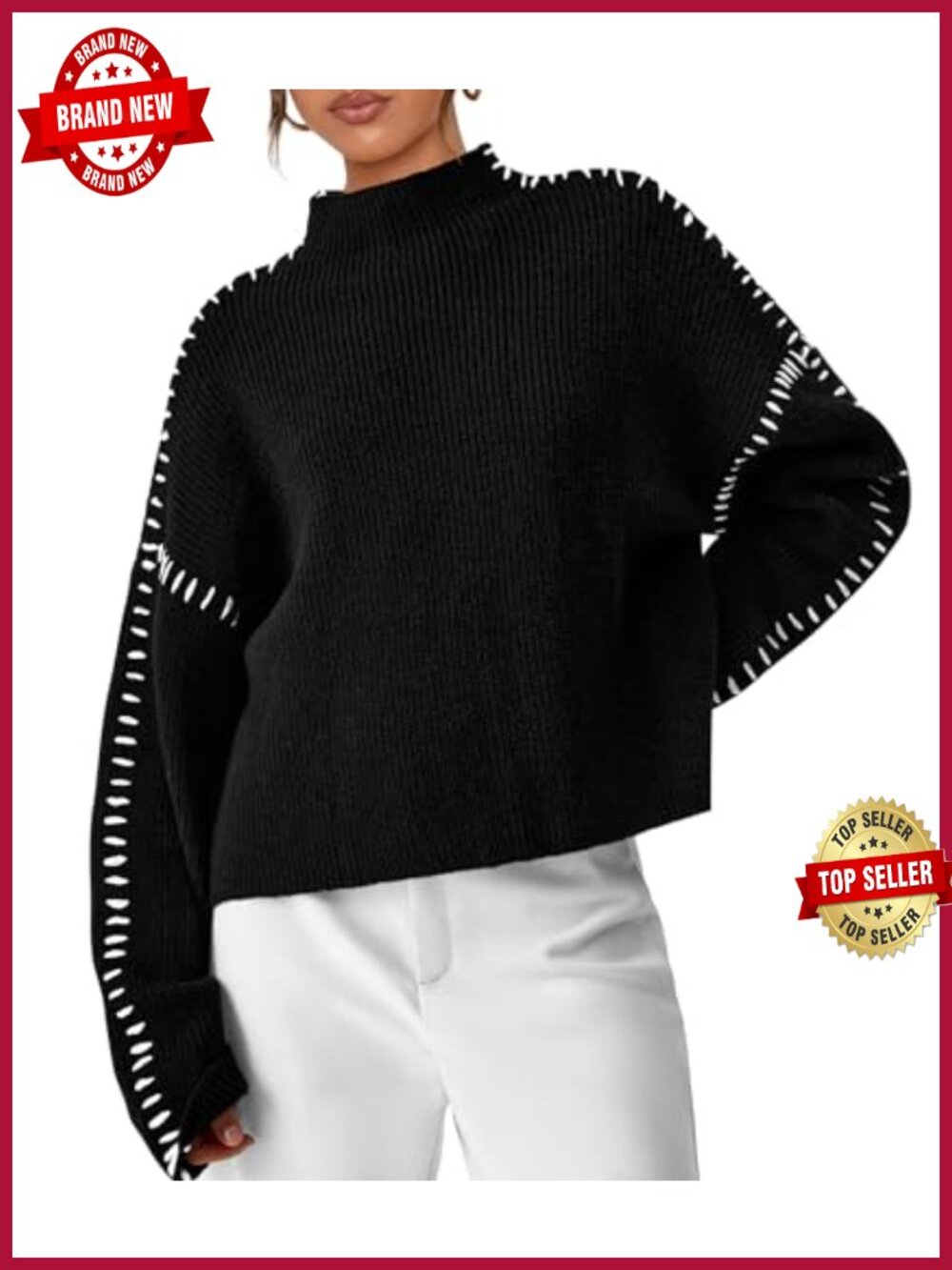 PRETTYGARDEN Womens Chunky Knit Oversized Pullover Sweater